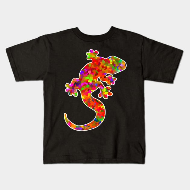 Colorful surreal psychedelic lizard king II Kids T-Shirt by simbamerch